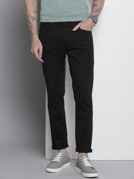 The Indian Garage Co. Slim Fit Men Black Trousers