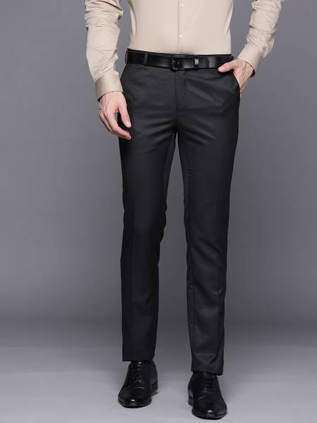 Raymond Slim Fit Men Black Trousers