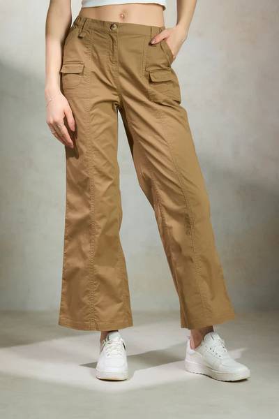 Leriya Fashion Regular Fit Women Yellow Trousers