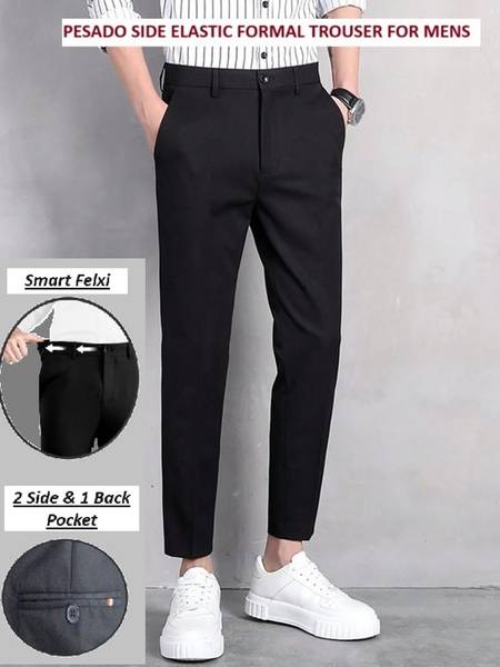 pesado Slim Fit Men Black Trousers