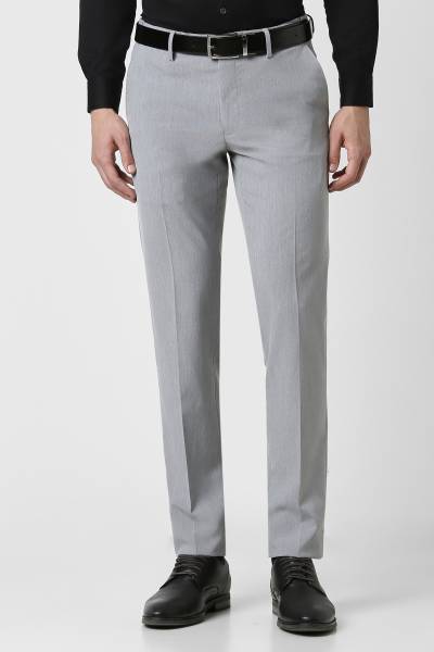 PETER ENGLAND Slim Fit Men Grey Trousers
