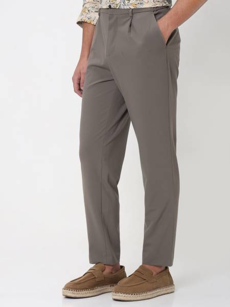MUFTI Relaxed Men Grey Trousers