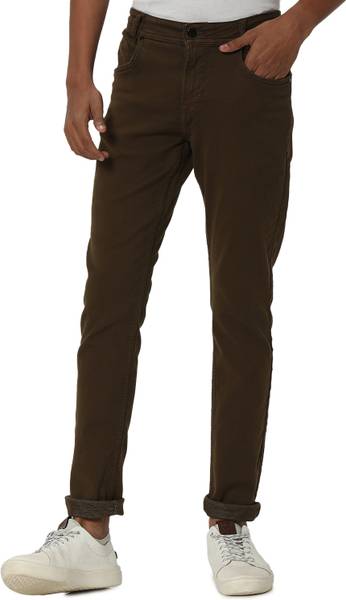 MUFTI Skinny Fit Men Green Trousers