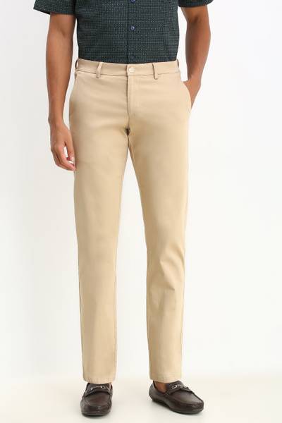 Allen Solly Regular Fit Men Beige Trousers