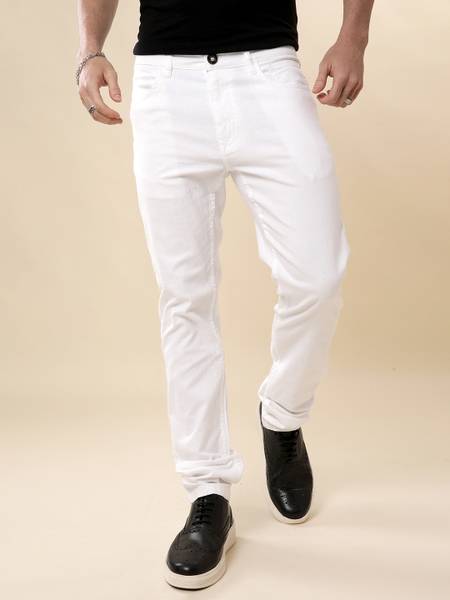 WROGN Regular Fit Men White Trousers
