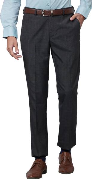 PARK AVENUE Regular Fit Men Grey Trousers