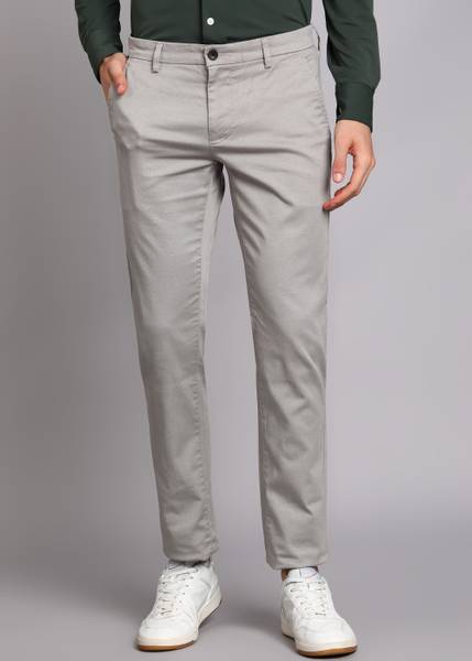 Arrow Sport Slim Fit Men Grey Trousers