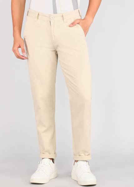 Roadster Regular Fit Men Beige Trousers