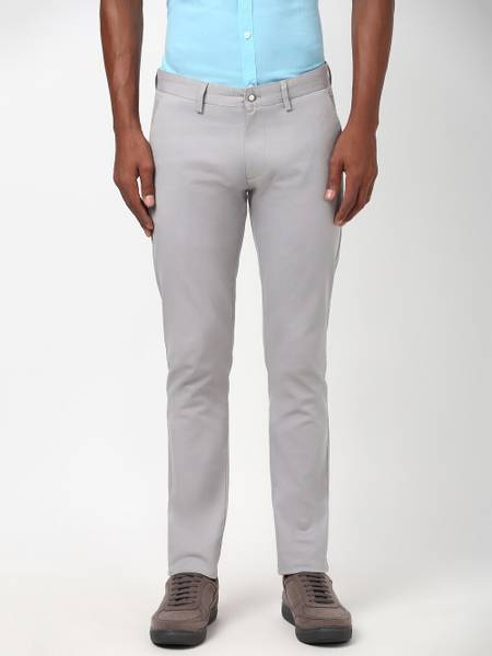 PETER ENGLAND Skinny Fit Men Grey Trousers