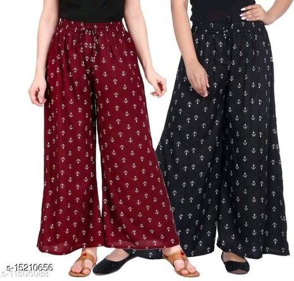 AREEBA COLLECTION Relaxed Women Black, Maroon Trousers