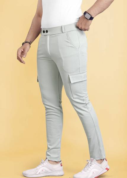 COMBRAIDED Comfort Fit Men Grey Trousers