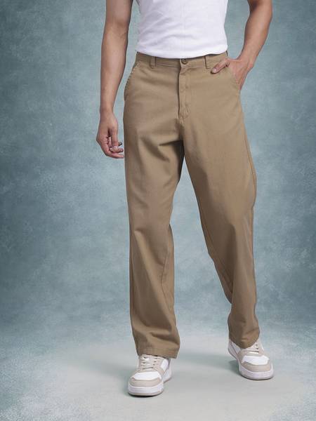 Roadster Relaxed Men Brown Trousers