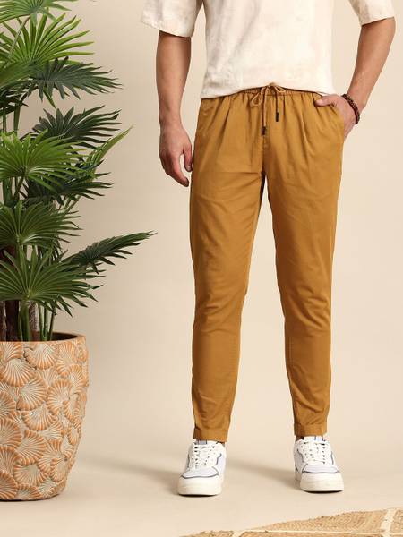 Mast & Harbour Regular Fit Men Brown Trousers