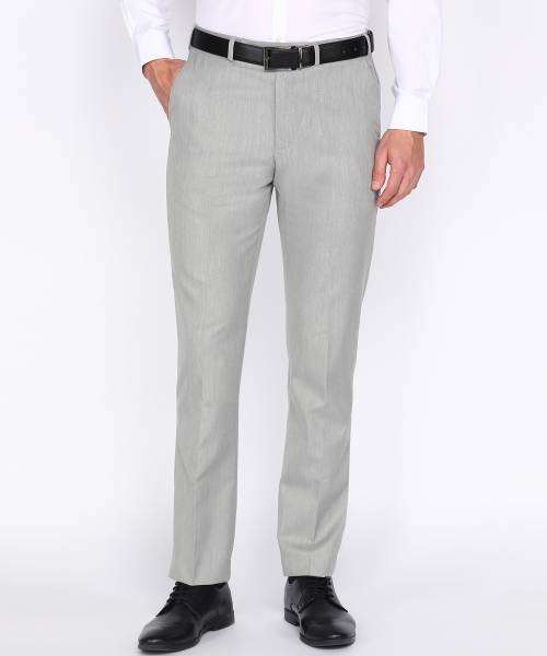 PARK AVENUE Regular Fit Men Grey Trousers