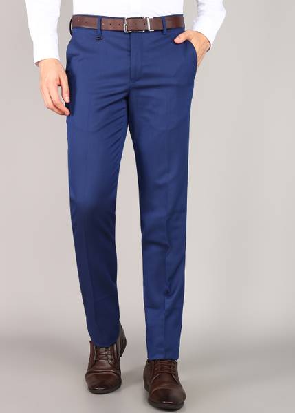 VAN HEUSEN Slim Fit Men Dark Blue Trousers
