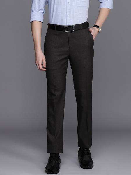 Raymond Slim Fit Men Black Trousers