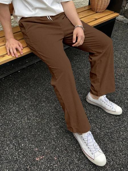 COMBRAIDED Loose Fit Men Brown Trousers