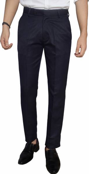 Kundan Regular Fit Men Dark Blue Trousers
