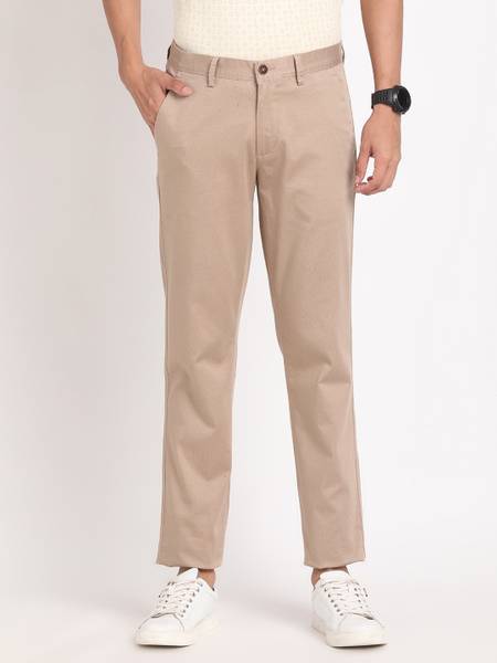 TURTLE Skinny Fit Men Beige Trousers