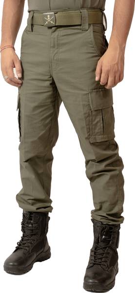 Military Equipment Regular Fit Men Dark Green Trousers
