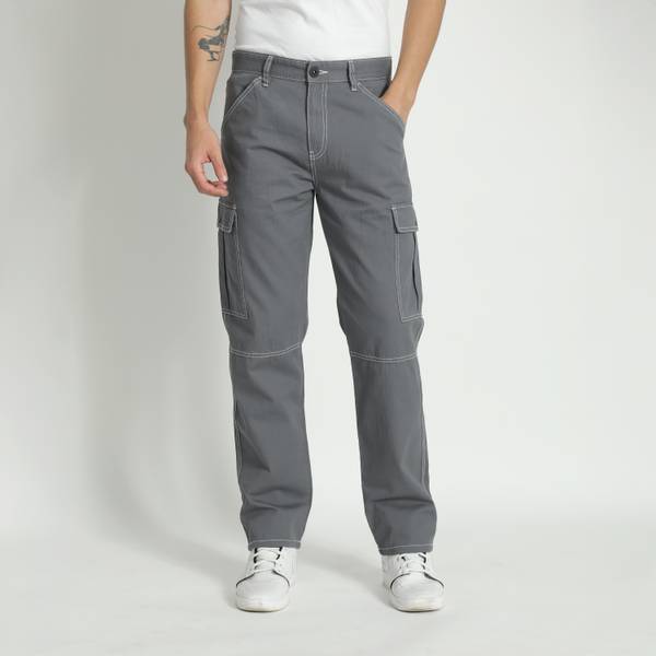 Roadster Relaxed Men Grey Trousers