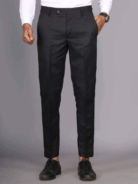 ViGit Regular Fit Men Black Trousers