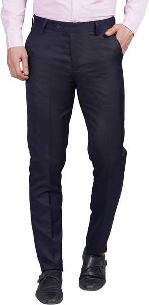 FUKUSO Regular Fit Men Dark Blue Trousers