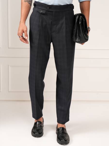 HIGHLANDER Slim Fit Men Black Trousers