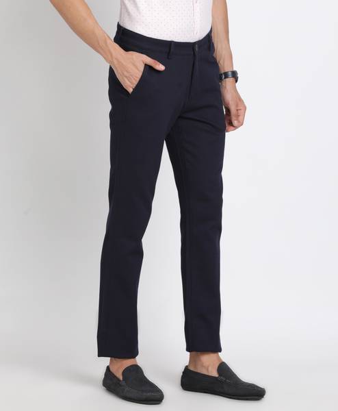 TURTLE Skinny Fit Men Dark Blue Trousers