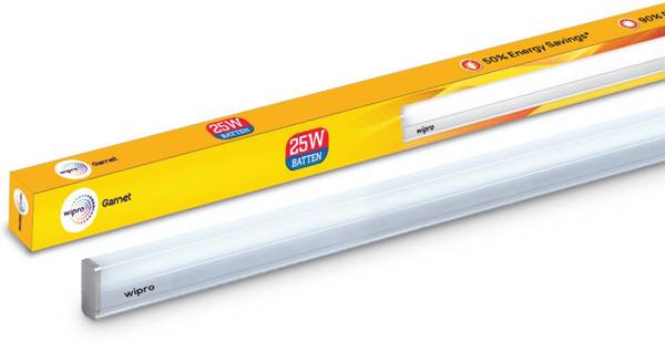 Wipro Garnet 25W LED Batten | Warm White (2700K) Pack of 1 25 W 114 cm Tube Light