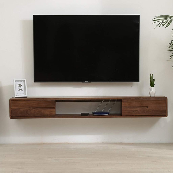 Streemcraft Solid Sheesham Wood Entertainment Floating Tv Unit For Living Room Solid Wood TV Entertainment Unit