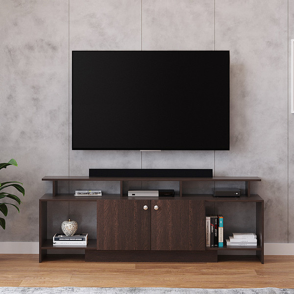 WOODWIDER Barosia Floor TV Cabinet Stand Rack Table, Engineered Wood TV Entertainment Unit