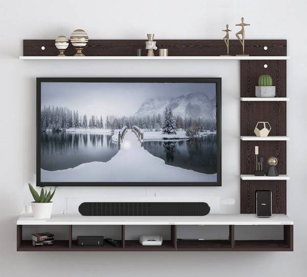 SNQ Engineered Wood Wall Mount TV Unit/TV Stand for 55" TV Engineered Wood TV Entertainment Unit