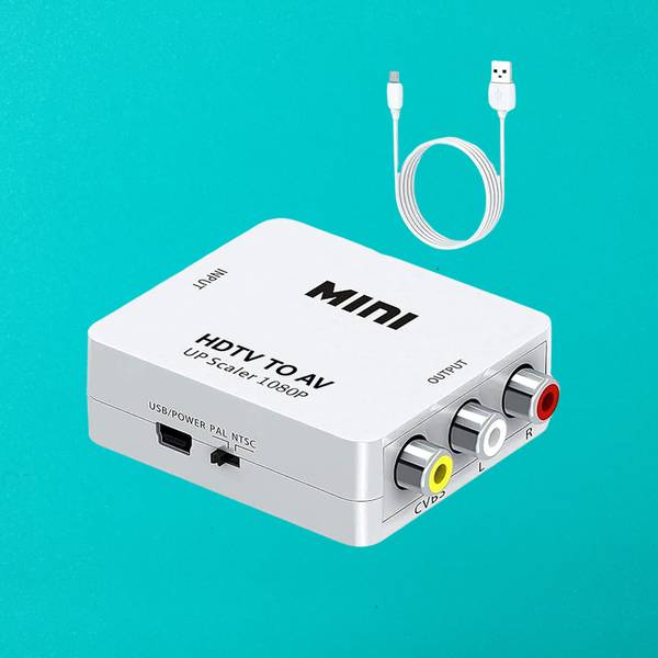 SDMINITEK TV-out Cable MINI HDMI 2 AV Up Scaler 1080P Video Converter.