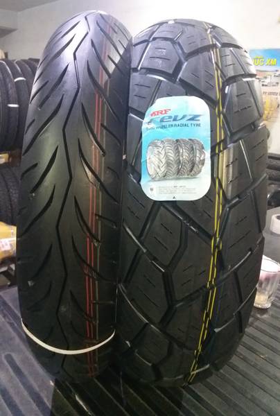 MRF 100/80-R17 (NYLON) & 140/60-R17 (RADIAL) MG COMBO PACK 2 TYRES ( FRONT- NYLON, REAR- RADIAL) Front & Rear Two Wheeler Tyre