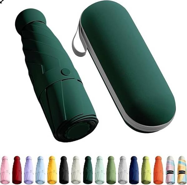 RainMat Mini Folding Pocket with Case (Manual Open) 6 Ribs Use in Rain & Summer Umbrella
