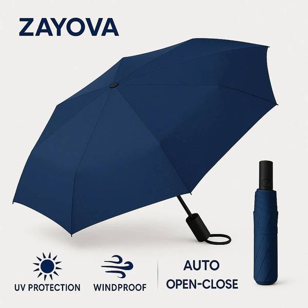 ZAYOVA UV Foldable Umbrella | Windproof Auto Chhata for Men & Women Umbrella