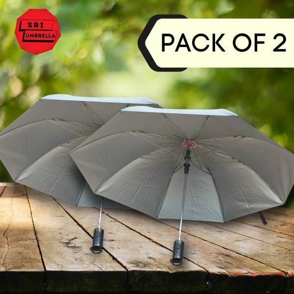 SRI 2 Fold Auto Open 21 inch Travel Umbrella Compact for backpack (Pack of 2) Umbrella