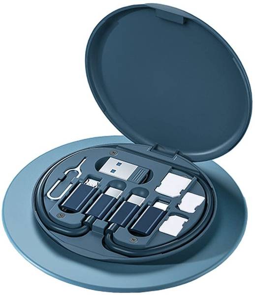FKU 60W Cable Storage Box, USB C to Lightning Type C Micro,Card Slot Tray Eject Pin USB Adapter