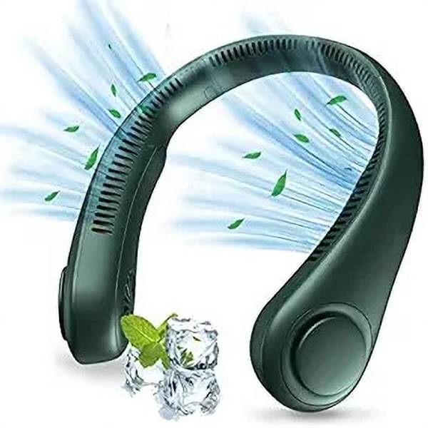 Anshi Ventilador Summer Rechargeable USB Mini Bladeless Fan with Inbuilt Led Light Neckband Portable Air Conditioning Neck Cooler Usb Neckfan Cooling ...