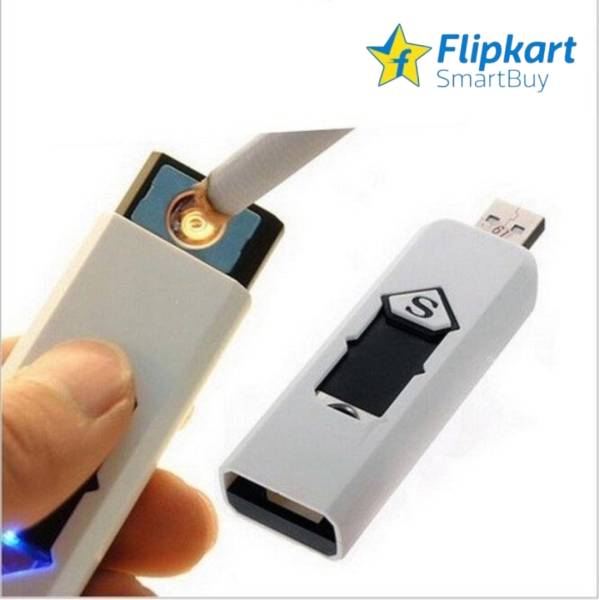 Flipkart SmartBuy USB Cigarette Lighter Windproof Rechargeable Flameless Lighter Smokeless USB Charging Lighter Electronic USB Cigar Cigarette Lighter...