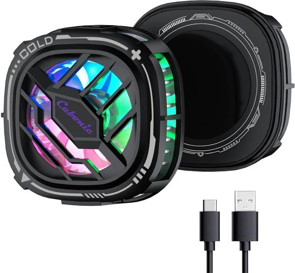 Cubonic X76 Magnetic Phone Cooler Fan, RGB Portable Temperature Display Radiator Wired Magnetic Mobile Cooler, Cooling Pad, Enhanced Refrigeration Chi...