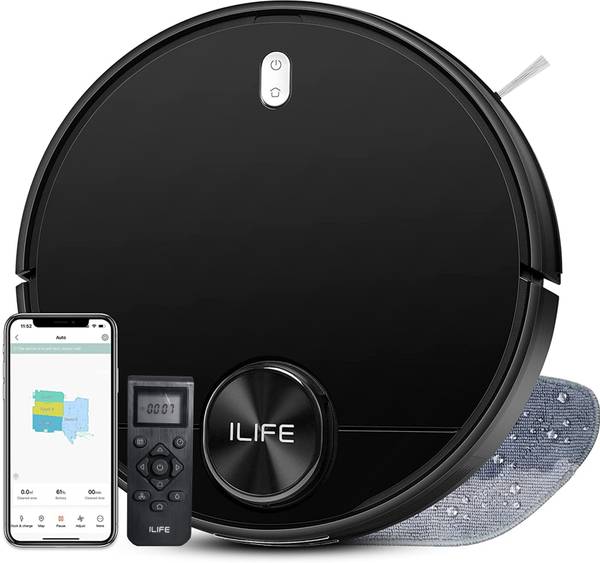 ILIFE A11 Robot Vacuum and Mop Combo,4000Pa,Hybrid 2-in-1 Robot Vacuum Cleaner Robotic Floor Cleaner with 2 in 1 Mopping and Vacuum, Anti-Bacterial Cleaning (WiFi Connectivity, Google Assistant and Alexa)