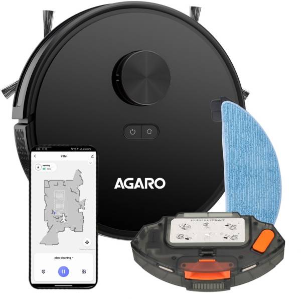 AGARO Royal Robot Vacuum Cleaner, Brush, Dry Vacuum & Wet Mop, Automatic Cleaning Robotic Floor Cleaner (WiFi Connectivity)