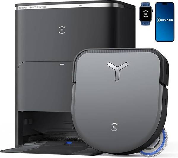 ECOVACS X5 Pro Omni Robotic Floor Cleaner with 2 in 1 Mopping and Vacuum, Anti-Bacterial Cleaning, Reusable Dust Bag (WiFi Connectivity, Google Assist...