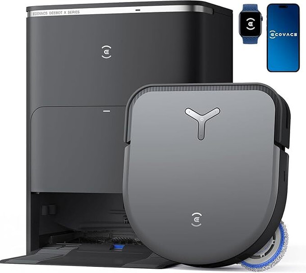 ECOVACS X5 Pro Omni Robotic Floor Cleaner with 2 in 1 Mopping and Vacuum, Anti-Bacterial Cleaning, Reusable Dust Bag (WiFi Connectivity, Google Assistant and Alexa)