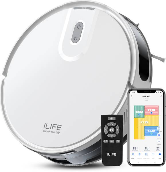 ILIFE V20 Robotic Vacuum Cleaner with Latest SoF Navigation, @5000Pa Powerful Suction Robotic Floor Cleaner with 2 in 1 Mopping and Vacuum, Anti-Bacte...