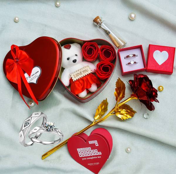 PRIDE STORE Artificial Flower, Jewellery, Soft Toy, Message Pills, Showpiece, Greeting Card Gift Set