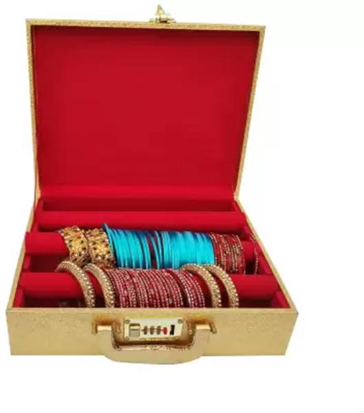 tosim 05 Trendy Bangle Box With 3Rods And Number Lock system To Carry Bangles Lockable Vanity Box