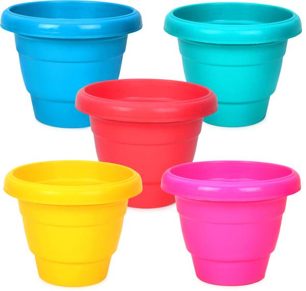 JOREN Multicolour Plastic Gamla/Planter/Pot, 8 inch | Garden Planters Plastic Vase